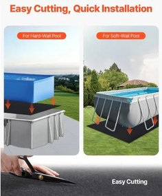 VEVOR 12x24ft Rectangle Pool Liner Pad Heavy Duty Pool Mat Prevent Punctures