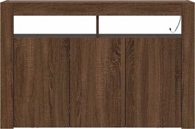 vidaXL Πλαϊνό γραφείο Καφέ δρυς 116 x 30 x 75 εκ. Επεξεργασμένο ξύλο