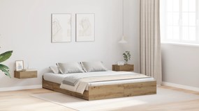 vidaXL Κρεβάτι με αποθηκευτικό χώρο artisan δρυς 140 x 200 cm Μελαμίνη