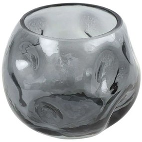 Κηροπήγιο 013.797324 10x8cm Grey Glass
