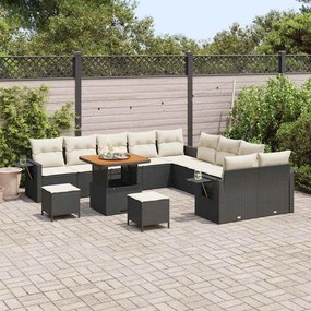 vidaXL Σετ Καναπέ Κήπου 13 pcs Μαύρο συνθετικό ρατάν