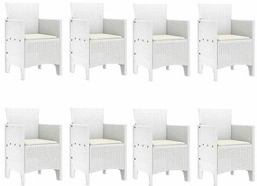 vidaXL Σέτ φαγητού για κήπο 9 pcs Ανοιχτό γκρι Rattan Polt