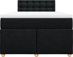 vidaXL Κρεβάτι Boxspring με Στρώμα Μαύρο 120x200 εκ. Υφασμάτινο