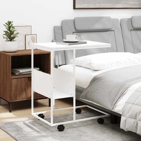 vidaXL Βοηθητικό Τραπέζι με Ρόδες Λευκό 55x36x63,5 εκ. Επεξεργ. Ξύλο