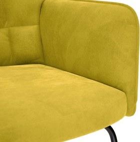 vidaXL Πολυθρόνα Κουνιστή Κίτρινη Βελούδινη