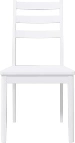 vidaXL Καρέκλες τραπεζαρίας 2 τεμάχια Λευκό μασίφ ξύλο καουτσούκ