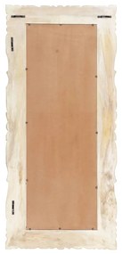 vidaXL Καθρέφτης Λευκός 110 x 50 εκ. από Μασίφ Ξύλο Μάνγκο