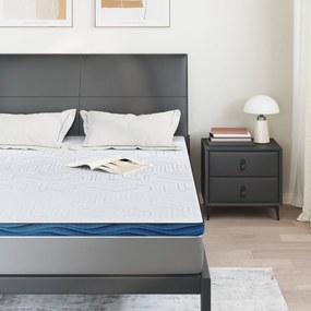 vidaXL Στρώματα Λευκό και Μπλε 140 x 190 cm