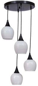 Φωτιστικό Οροφής 534LUN6172 Φ30x80cm 4xE27 40W White-Black Opviq