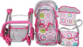 Doll pram Pink rose 9651b