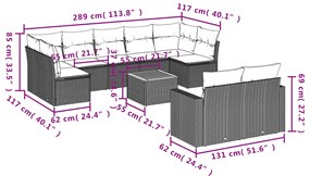 Σετ Καναπέ Κήπου 10 τεμ. Μπεζ Συνθετικό Ρατάν με Μαξιλάρια - Μπεζ