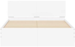 vidaXL Πλαίσιο Κρεβατιού με Κεφαλάρι/LED Λευκό 120x190 εκ.