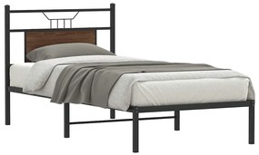 vidaXL Πλαίσιο Κρεβ. Χωρ. Στρώμα Καφέ Δρυς 80x200 εκ. Επεξ. Ξύλο