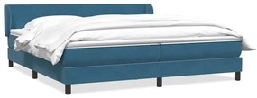 Box Spring Κρεβάτι με στρώματα Σκούρο μπλε 180x210 cm Βελούδινο - Μπλε