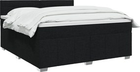 vidaXL Κρεβάτι box spring με στρώμα Μαύρο 140 x 190 cm Ύφασμα