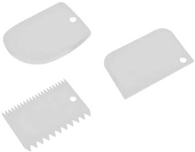 Σετ σπάτουλα ζαχαροπλαστικής HUH-0029, πλαστική, λευκή, 3τμχ