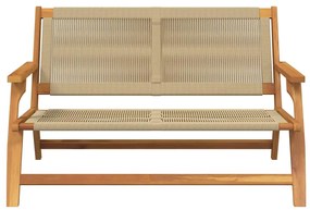 vidaXL Παγκάκι Κήπου Μπεζ 76 x 122 x 73 εκ από Μασίφ Ξύλο Ακακίας