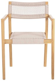 ΠΟΛΥΘΡΟΝΑ CHARLOTTE HM9637.07 ΞΥΛΟ TEAK ΦΥΣΙΚΟ &amp; ΜΠΕΖ ΣΧΟΙΝΙ 58x61x81Yεκ.
