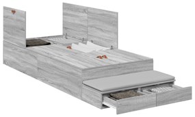 vidaXL Κρεβάτι Αποθήκευσης Γκρι Σοναμά 75x190 εκ