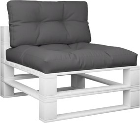 vidaXL Μαξιλάρια Καναπέ Παλέτας 2 τεμ. Ανθρακί Υφασμάτινα