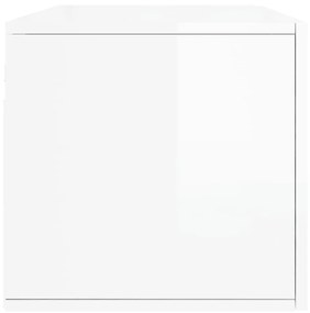 Ντουλάπι Τοίχου Γυαλ. Λευκό 100 x 36,5 x 35 εκ. Επεξεργ. Ξύλο - Λευκό