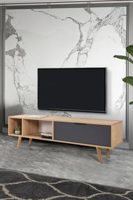 Έπιπλο Τηλεόρασης Sapphire Δρυς / Ανθρακί REFLO 160x35x18