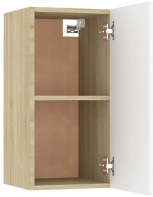 vidaXL Έπιπλα Τηλεόρασης 2 τεμ. Λευκά &amp; Δρυς 30,5x30x60εκ. Επεξ. Ξύλο