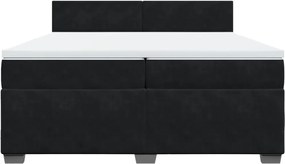 vidaXL Κρεβάτι Boxspring με Στρώμα Μαύρο 200x200 εκ. Βελούδινο