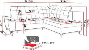 Γωνιακός καναπές Forest-Anthraki-Αριστερή - 271.00Χ212.00Χ104.00cm