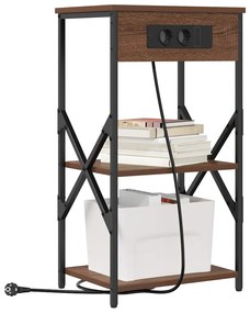 vidaXL Κομοδίνο 2 pcs Καφέ δρυς 41 x 31 x 76 εκ. Επεξεργασμένο ξύλο