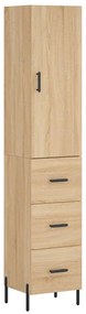 vidaXL Μπουφές Sonoma δρυς 34,5 x 34 x 180 εκ. από Επεξεργασμένο Ξύλο