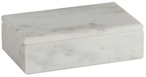 Διακοσμητικό Κουτί Με Καπάκι AH-AX24146 20x12x6cm Marble White Andrea House Μάρμαρο