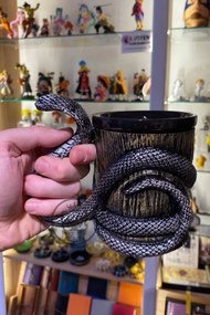 Κούπα από κεραμικό με θέμα φίδι και 3D σχεδιασμό Μπεζ