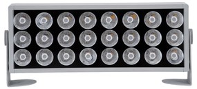 GloboStar FLOOD-ZENA 90219 Προβολέας Wall Washer για Φωτισμό Κτιρίων LED 60W 5400lm 3° DC 24V Αδιάβροχο IP65 L37 x W9 x H26.5cm Θερμό Λευκό 2700K - Ασημί - 3 Years Warranty