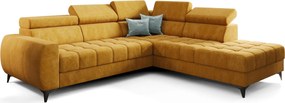 Γωνιακός καναπές Calyra-Μουσταρδί-Δεξιά