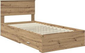 vidaXL Σκελετός Κρεβατιού Artisan Δρυς 100 x 200 cm Επεξεργασμένο Ξύλο