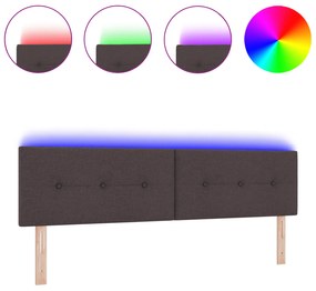 vidaXL LED Κεφαλάρι με Κουμπιά Σαλονιού Καφέ 90 εκ Υφασμάτινο