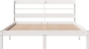 vidaXL Σκελετός Κρεβ. Χωρίς Στρώμα Λευκό 150x200 εκ Μασίφ Πεύκο