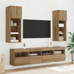 vidaXL Βάσεις τηλεόρασης Επιτοίχιο 2 pcs Artisan Oak 40 x 30 x 40 εκ