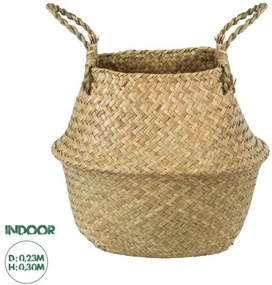 Διακοσμητικό Ψάθινο Καλάθι-Κασπώ Μπεζ  Artificial Garden IBIZA 20195 Globostar-20195-Μπεζ 20195