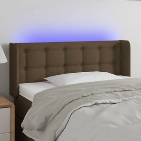 vidaXL Κεφαλάρι Κρεβατιού LED Σκούρο Καφέ 83x16x78/88 εκ. Υφασμάτινο