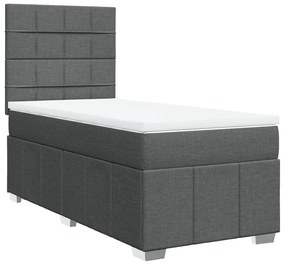 ΚΡΕΒΑΤΙ BOXSPRING ΜΕ ΣΤΡΩΜΑ ΣΚΟΥΡΟ ΓΚΡΙ 100X200 ΕΚ. ΥΦΑΣΜΑΤΙΝΟ 3291580