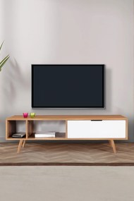 Έπιπλο Τηλεόρασης Καρυδί / Λευκό REGREVA 160x35x18