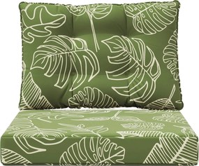 vidaXL Μαξιλάρι Καναπέ Εξωτερικού Χώρου 2 pcs Σχέδιο Φύλλου
