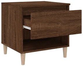 vidaXL Κομοδίνα 2 τεμ Καφέ Δρυς 50x46x50 εκ. από Επεξεργασμένο Ξύλο