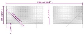 Συρματόπλεγμα Περίφραξης Ανθρακί 1,6 x 25 μ. - Ανθρακί