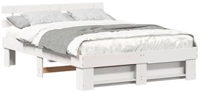 vidaXL Σκελετός Κρεβατιού Λευκό 160 x 200 cm Μασίφ ξύλο πεύκου