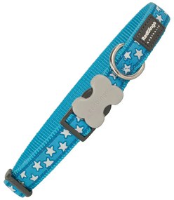 Κολλάρο Σκύλου Red Dingo Style Τυρκουάζ Αστέρια (2,5 x 41-63 cm)