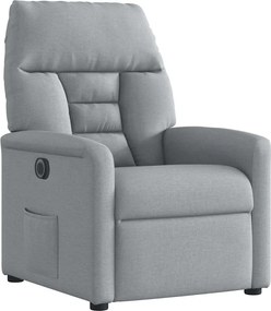 vidaXL Πολυθρόνα Ανακλινόμενη Ηλεκτρική Ανοιχτό Γκρι Υφασμάτινη
