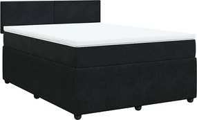 vidaXL Κρεβάτι Boxspring με Στρώμα Μαύρο 160x200 εκ. Βελούδινο